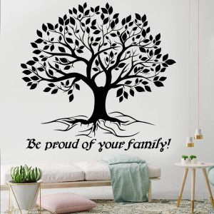 Stickers Vinyl Muurtattoo Wees trots op uw stamboom van het leven Citaat Muurstickers Home Decoratie Voor Woonkamer Slaapkamer Hoofdeinde Y964