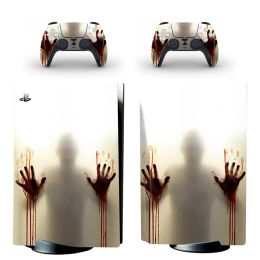 Autocollants Walking Dead Style PS5 STANDARD STORD EDITION SIND pour PlayStation 5 Console et 2 Contrôleurs PS5 Sticker Skin