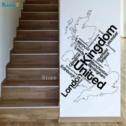 Autocollants Wall Sticker Map London Unised Kingdom England Cities English Cities Decs Home Decor for Living Room Office SelfadhesivedaSive YT733