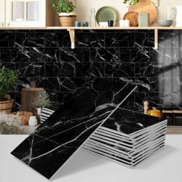 Pegatizas Pegatinas de pared 16 piezas Pegatinas espesas de mármol auto adhesivo azulejos de cerámica de cerámica de baño placa para salpicaduras de backsprappaperrefo de agua 23