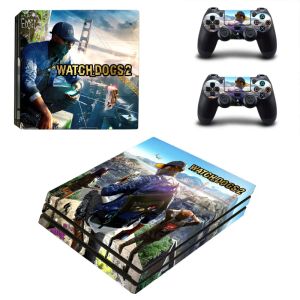 Autocollants Watch Dogs 2 PS4 Pro Skin Sticker pour Sony Playstation 4 Console and Controllers PS4 Pro Skin Stickers Decal vinyle