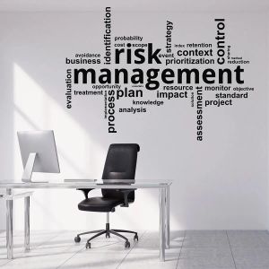 Stickers woorden Wall Decal Cloud Risk Management Vinyl Window Stickers Studio Office Interieur Decoratie Lettering Verwijderbare muurschildering M967