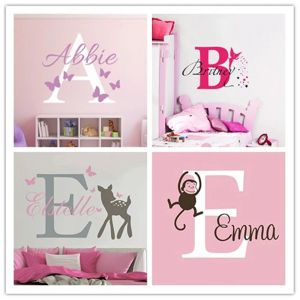 Pegatinas YOYOYU Nombre personalizado Bebé Guardería Habitación Etiqueta de la pared Nombre personalizado para niña y niño Tatuajes de pared Guardería Mural Póster Decoración W27