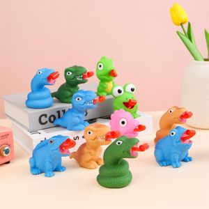 Jouets de décompression de pincement de langue qui sort, dinosaure, grand oeil de grenouille, pincement du dos à ressort, jouets pour réduire le stress, jouets d'anxiété pour enfants et adultes