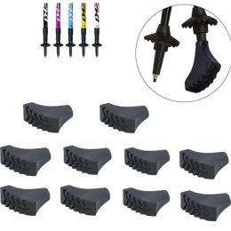 Stokken 10 stuks/5 paar Nordic Walking Pole Trekking Pole Tip Protectors Rubberen Pads Buffer Vervanging Tips End voor Wandelstok