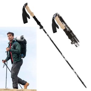 Sticks 1pc Polonais de trekking Sticks Sticks Alpenstock Telescopic Ultralight Premium Carbon Réglable avec une canne de randonnée à verrouillage rapide