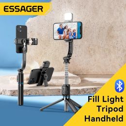 Sticks Essager Wireless Bluetooth Selfie Stick Handheld Pliant Portable Trépied Portable avec lampe de téléphone léger pour remplir pour Android iPhone Phone