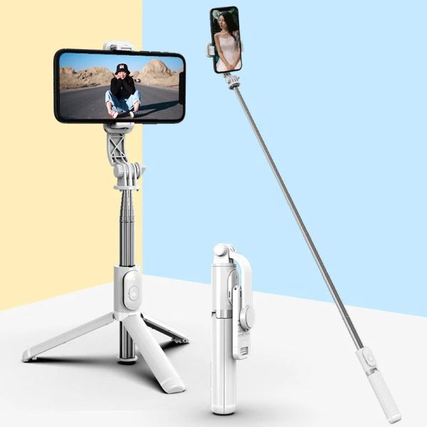 Les bâtons étendent 3 en aluminium Selfie Stick Trépied avec télécommande Bluetooth et stand de trépied 360 Rotation pour iPhone 14 13 12 Samsung Phone