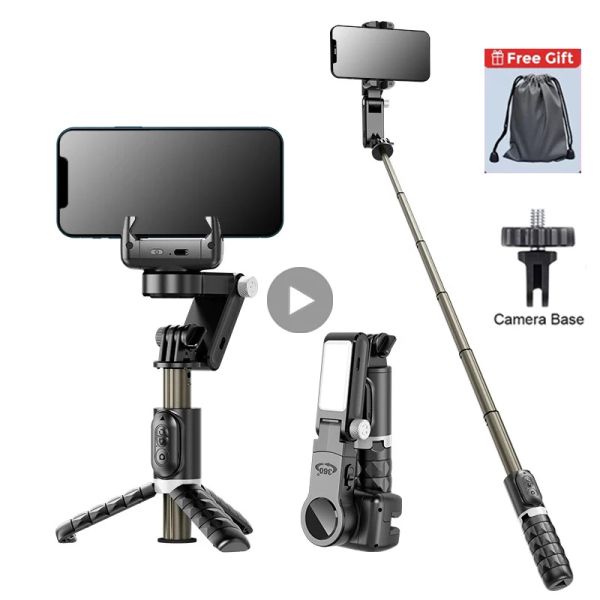 Sticks Gimbal Stabilizer Trépied Selfie Stick LED LAME LUMIÈRE POUR PROPRIÉTÉ DE TÉLÉPHON