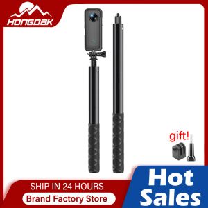 Sticks Hongdak 3m onzichtbare selfie stick 360 ° rotatiehouder uitgebreide editieMonopod voor Insta360 x2 x3 GoPro 11 10 camera -accessoires