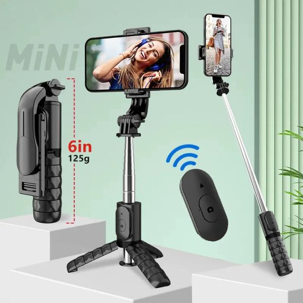 Bâtons Mini Bluetooth sans fil Selfie bâton trépied extensible vidéo monopode avec obturateur à distance pour iPhone Xiaomi Smartphone