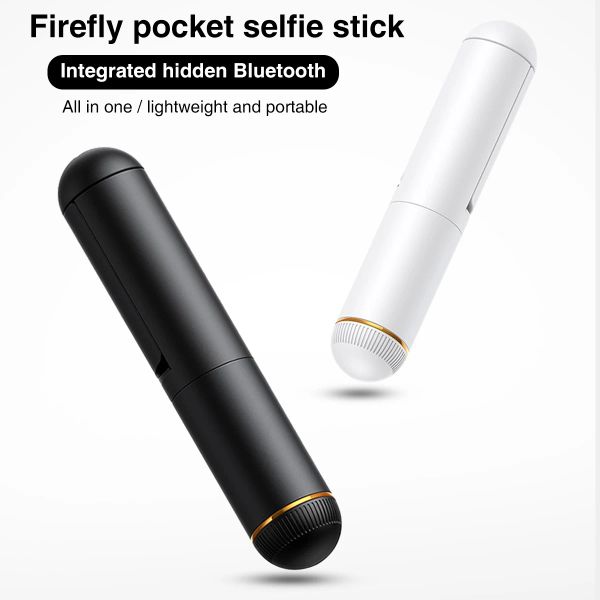 Bâtons Mini Firefly Pocket Selfie Stick Bluetooth Télécommande sans fil Extensible Handheld Selfie Rod pour iPhone Xiaomi HUAWEI VIVO