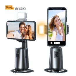 Sticks Pixel Auto Face Suivi du téléphone Porte-téléphonie 360 ° Suivi Film Light Allinone Rotation pour le smartphone vidéo Vlog Stabilising Trépied