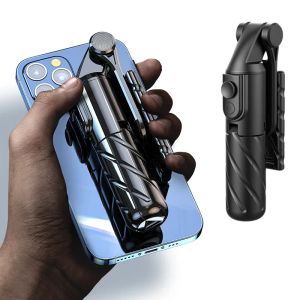 Sticks Portable en aluminium Mini appareil photo Bluetooth Selfie Stick Trépied avec télécommande pour iPhone 13 12 Smartphone Selfesttick Monopod