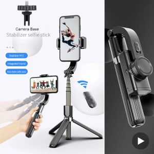 Sticks selfie stick gimbal stabilisator met statief voor telefoonhouder mobiele stand actie camera led lichte mobiele smartphone monopod foto