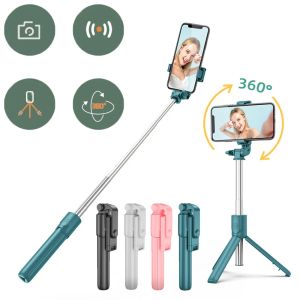 Sticks Selfie Stick With Trépied pour téléphone mobile Bluetooth sans fil pour Xiaomi Huawei iPhone iOS Android Stabilizer Phone