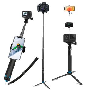 Sticks Trépied pour sport Action Camera Stand étanche à selfie Stick pour la caméra alliage en aluminium avec support de téléphone pour GoPro Hero 9 8 7 6