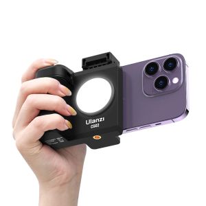 Sticks Ulanzi CG02 Smartphone Selfie Grip Wireless Bluetooth -handgreep met 5500K vullicht Telefoon als camerafoto -stabilisator