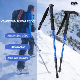 Bâtons bâton de marche en alliage d'aluminium EIVA bâtons de randonnée escalade en plein air randonnée escalade de neige outil rétractable multifonctionnel