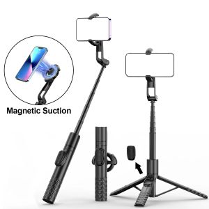 Sticks Draadloze magnetische selfie -stick statief Stand multifunctionele telefoonhouder met afneembare afstandsbediening voor iPhone 1215 Alle series