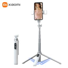 Sticks Xiaomi 1.6m Selfie Stick Tripod Telefoonhouder Mobiele Bluetooth Tripod -standaard met afstandsbediening Ring Light Tripod Telescopic Rod