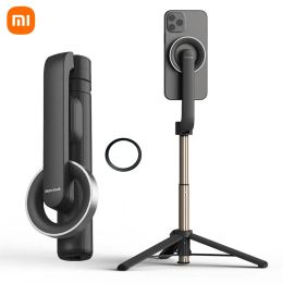 Sticks Xiaomi 69cm Phone Mobile Selfie Stick Magnetic Aspiration Live Broadcast Bracket Bluetooth Camera Tripod Mini Camera Télescopic Rod