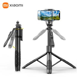 Sticks Xiaomi Bluetooth Selfie Stick Antishake Smartphone Holder 1.5m Telescoping Telefoon Statief met verlichting Beauty Photography Stick