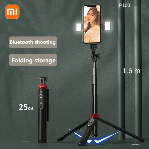 Sticks Xiaomi New Selfie Stick Trépied Tipod Phone Solder Mobile Bluetooth Trépied Stand avec télécommande Ring Trélescope Tripod Tile