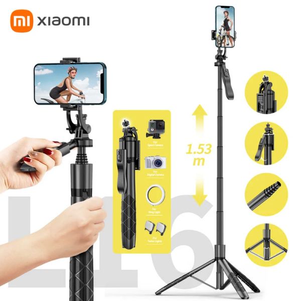 Sticks Xiaomi Trépied pour le téléphone Selfie Stickles sans fil Bluetooth Remote Control Photographie Trélescoping Télécothérapeute AntiShip Télescope Bluetooth