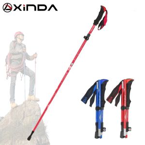 Sticks xinda vouwen trekking polen aluminium legering ultralicht snel slot wandelstok vrouw man wandelen rennen lopende landende wandelpaal