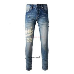 Sticky amari amirl amirlies Skin am amis imiri amiiri Verontruste designerkleding Jeans Jeans Denim broeken 1311 High Letter Street Blue Fashion Modemerk E X80Y