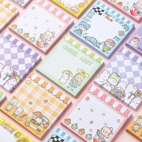 Notes autocollantes fournitures liste de papeterie 80 Pages/ensemble autocollant de bureau pour planificateur scolaire de fille Kawaii faire des temps