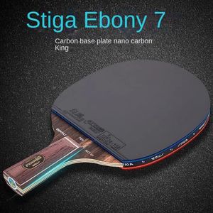 STIGA 1 Uds raqueta de tenis de mesa nano carbono ébano 7 metal estándar madera pura 7 capas ofensiva torbellino mariposa profesional 240131