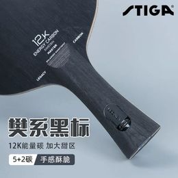 Stiga Black Label Table Tennis Bottom Carbone Era 12k ventilateur Zhendong Attack Straight Horizontal Board Racquet 240419