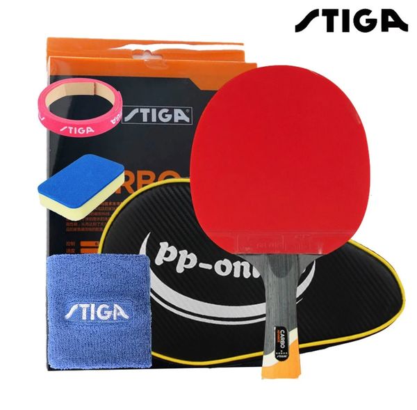 Stiga Professional Carbon 6 étoiles Racket de tennis de table pour raquettes offensives Sport Ping Pong Raquete Pimples en 240511