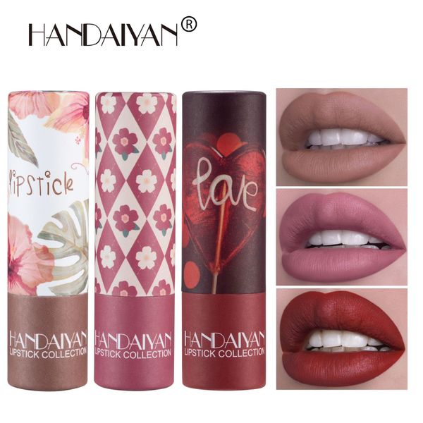 Handaiyan Lips Gloss Makeup Red Lipstick Matte Implaz de agua Longing Mape up Sexy Nude Velvet Lip Stick Gloss Women Cosmetics Batom