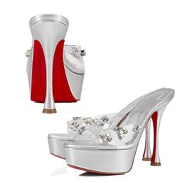 Stiletto tallas de tacón diseñador de mujeres plateado desininur tacones de lujo Party progettista diseñador sandles rojo fondos sandalias elegantes zapatos