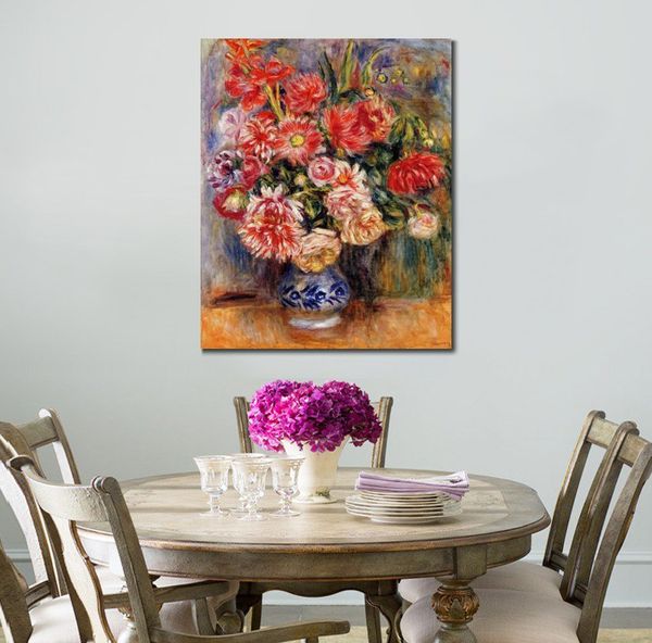 Nature morte toile Art Roses Bouquet Pierre Auguste Renoir peintures à la main moderne œuvre maison décor
