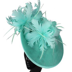 Stingy Brim Chapeaux 2023 Mode Cocktail Chapeau Femmes Sinamay Fascinator Mariage Église Plume Floral Cheveux Bandeau 230729