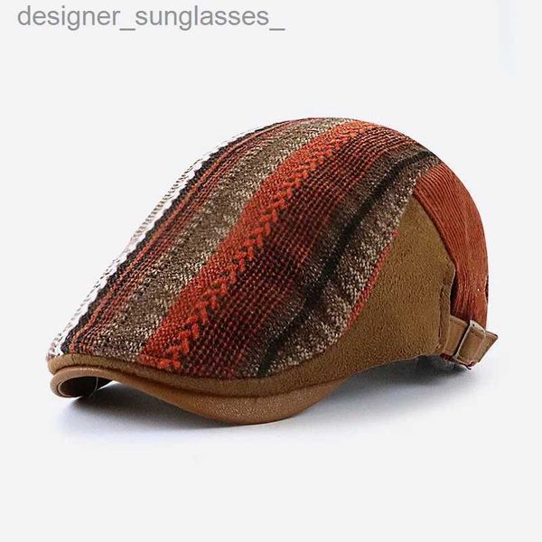 Sombreros de ala tacaña 2023 Primavera Otoño e invierno Adulto Ivy Cs Señoras Boina Hombre Vendedor de periódicos Sombreros Moda Visera de pico plano Cs 55-60cmL231109