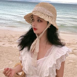 Stingy Brim Hats 2023 Summer Sun Hat Bow Raffia Hat Visor Temperament Straw Hats Womens Sea Beach Vacation Ocio Protector solar Sombreros para niñas 230411