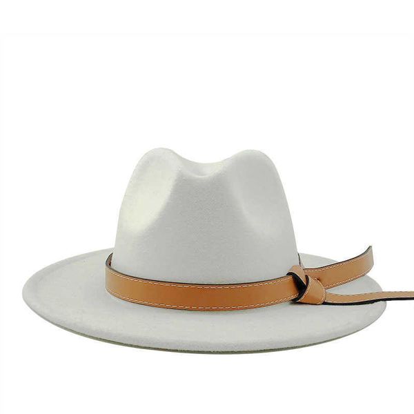 Sombreros de ala tacaños Otoño Invierno lana para hombre sombreros de fieltro para mujer sombrero de jazz para hombre jugador de bolos al aire libre vintage top Panamá sombreros 56-60CM 0103