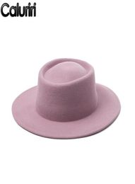 Sombreros tacones de ala calura caluriri fedora sombrero de invierno al aire libre Elegant amplio 100 mujeres rosa temperamento3362729