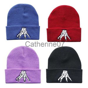 Chapeaux avares Chapeau de palmier brodé Pull chaud Nouveaux hommes et femmes Automne Hiver Tendance Chapeau de laine Mercredi Hip Hop Sports de plein air Bonnets J230829