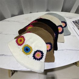 Gierige rand hoeden Est Aankomst Vrouwen brei emmer hoed buiten haakbloemvisser hoed voor reizen strandwandelen 230411