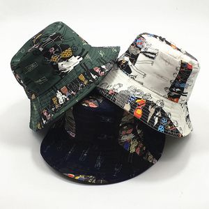 Chapeaux avares bord mode double face dégradé seau chapeau pour hommes femmes hip hop pliable pêcheur casquette été crème solaire coton chapeau de soleil 230411