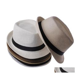 Gierige rand hoeden mode dames heren unisex fedora trilby gangster cap zomer strand zon st panama hoed paren liefhebbers 2021 553 t2 dro dhs5s