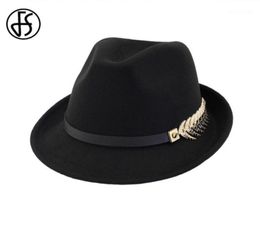 Sombreros tacónicos sombreros fs fías de la lana Mujeres Fedora sombrero para la primavera otoño elegante trilby jazz panamá gorra rizo negro brim14475542