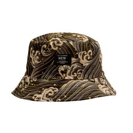 Gierig Rand Hoeden Grote Retro Wave Japan Anime Emmer Hoed Omkeerbaar Vrouwen Katoen Lente Outdoor Zon Caps Mannelijke Bob chapeau Visser HoedenJ230819