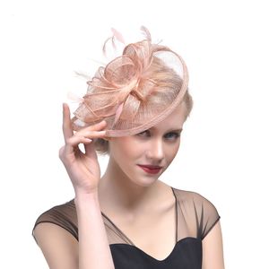 Gierige Rand Hoeden Lady Flower Bunker Tovenaar Hoed voor Tea Party Vrouwen Veren Sluier Mesh Hoofdband met Haar Clip Derby Cocktail 230729